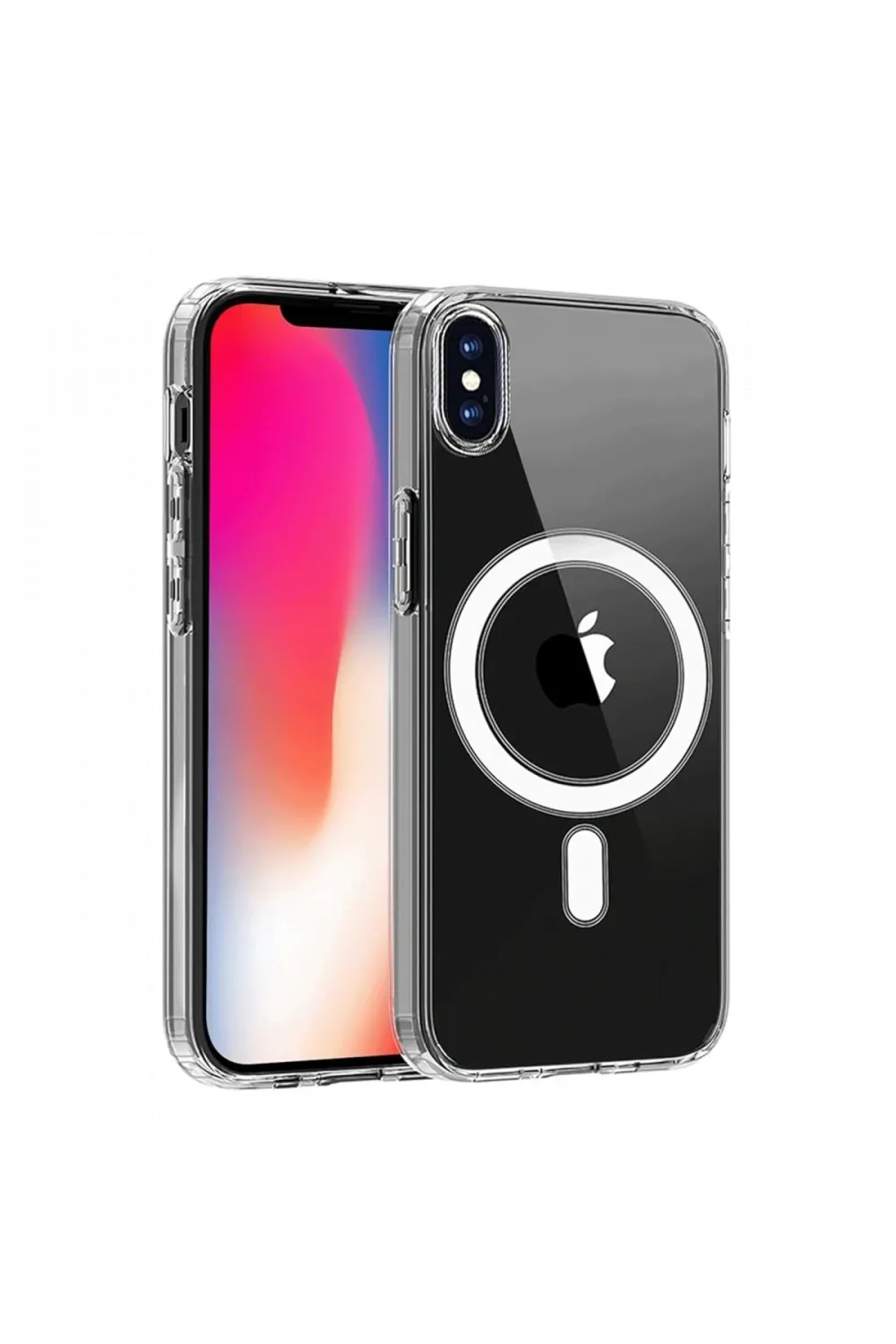 Apple iPhone X Kılıf Magneticsafe Şeffaf Silikon - Şeffaf