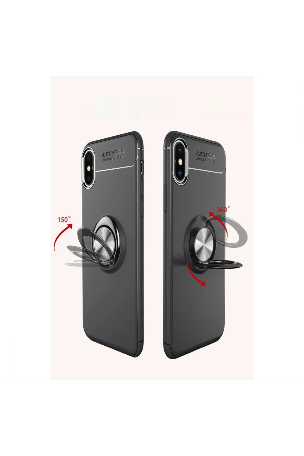 Apple İphone Xs Max Kılıf Range Yüzüklü Silikon - Mavi