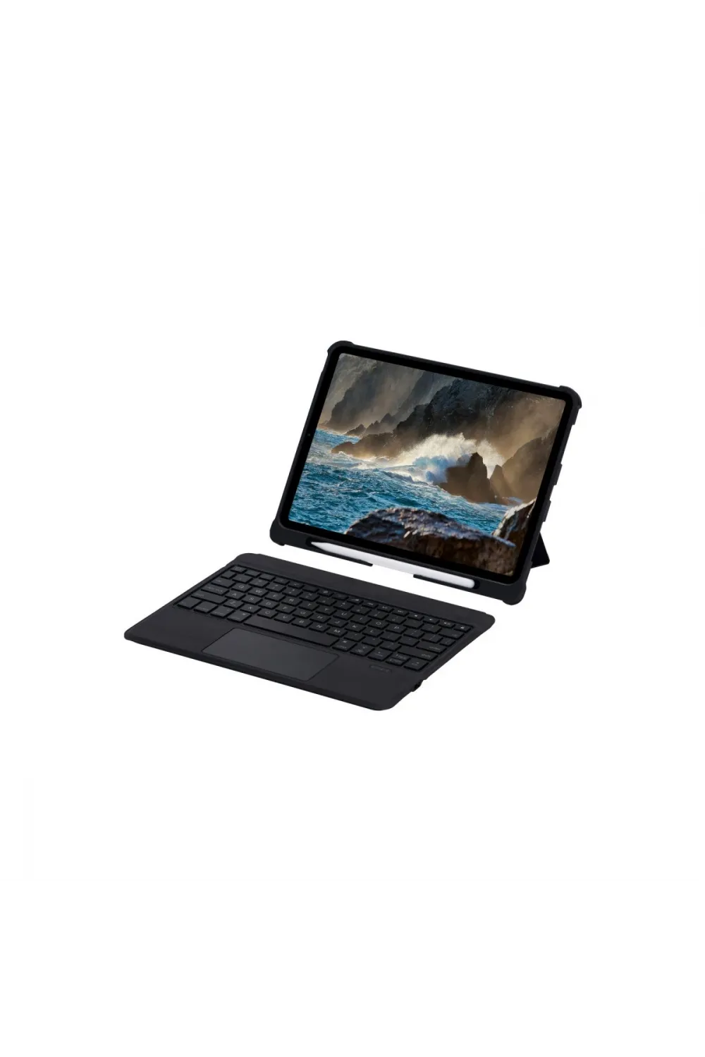 Apple T5209d İpad Pro 12.9 (2021) Kılıf İnter Ledli Klavyeli Tablet Kılıfı - Siyah