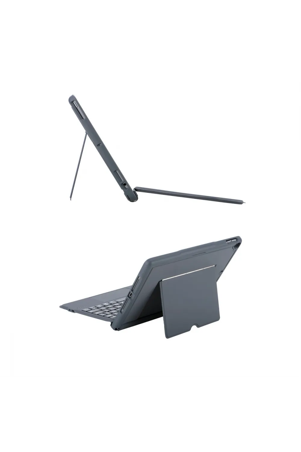 Apple T5506d İpad 10.2 (9.nesil) Kılıf Palermo Ledli Klavyeli Standlı Tablet Kılıfı - Siyah