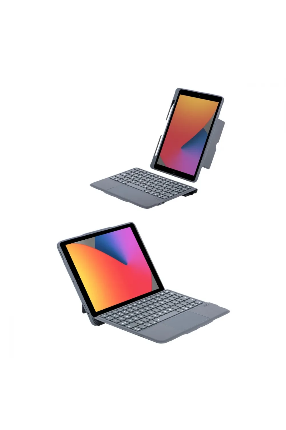 Apple T5506d İpad 10.2 (9.nesil) Kılıf Palermo Ledli Klavyeli Standlı Tablet Kılıfı - Siyah