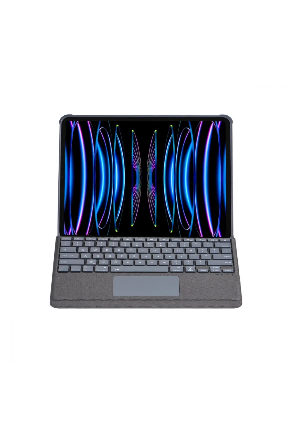 Apple T5509d İpad Pro 12.9 (2022) Kılıf Palermo Ledli Klavyeli Standlı Tablet Kılıfı - Siyah