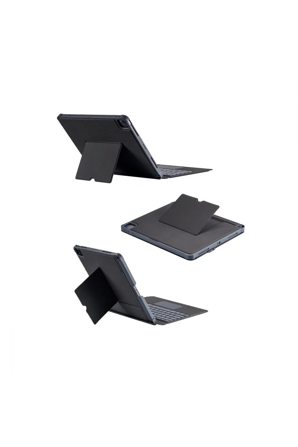 Apple T5509d İpad Pro 12.9 (2022) Kılıf Palermo Ledli Klavyeli Standlı Tablet Kılıfı - Siyah