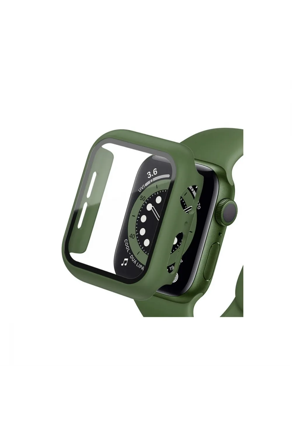 Apple Watch 38mm Camlı Kasa Ekran Koruyucu - Koyu Yeşil