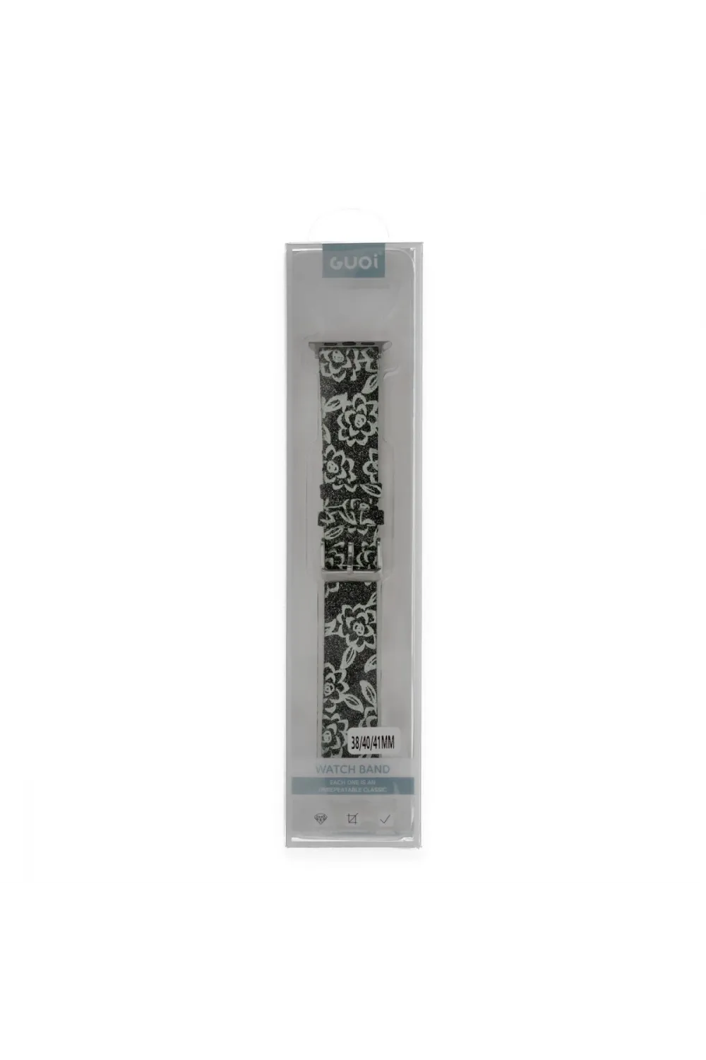 Apple Watch 38mm Creeper Desenli Kordon - Siyah
