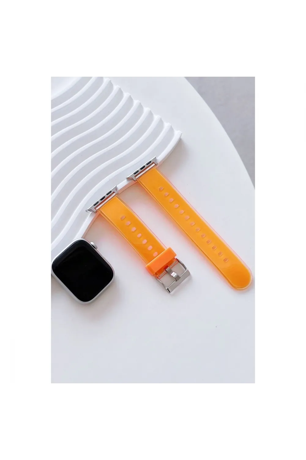Apple Watch 38mm Jelly Silikon Kordon (saat Değildir) - Turuncu