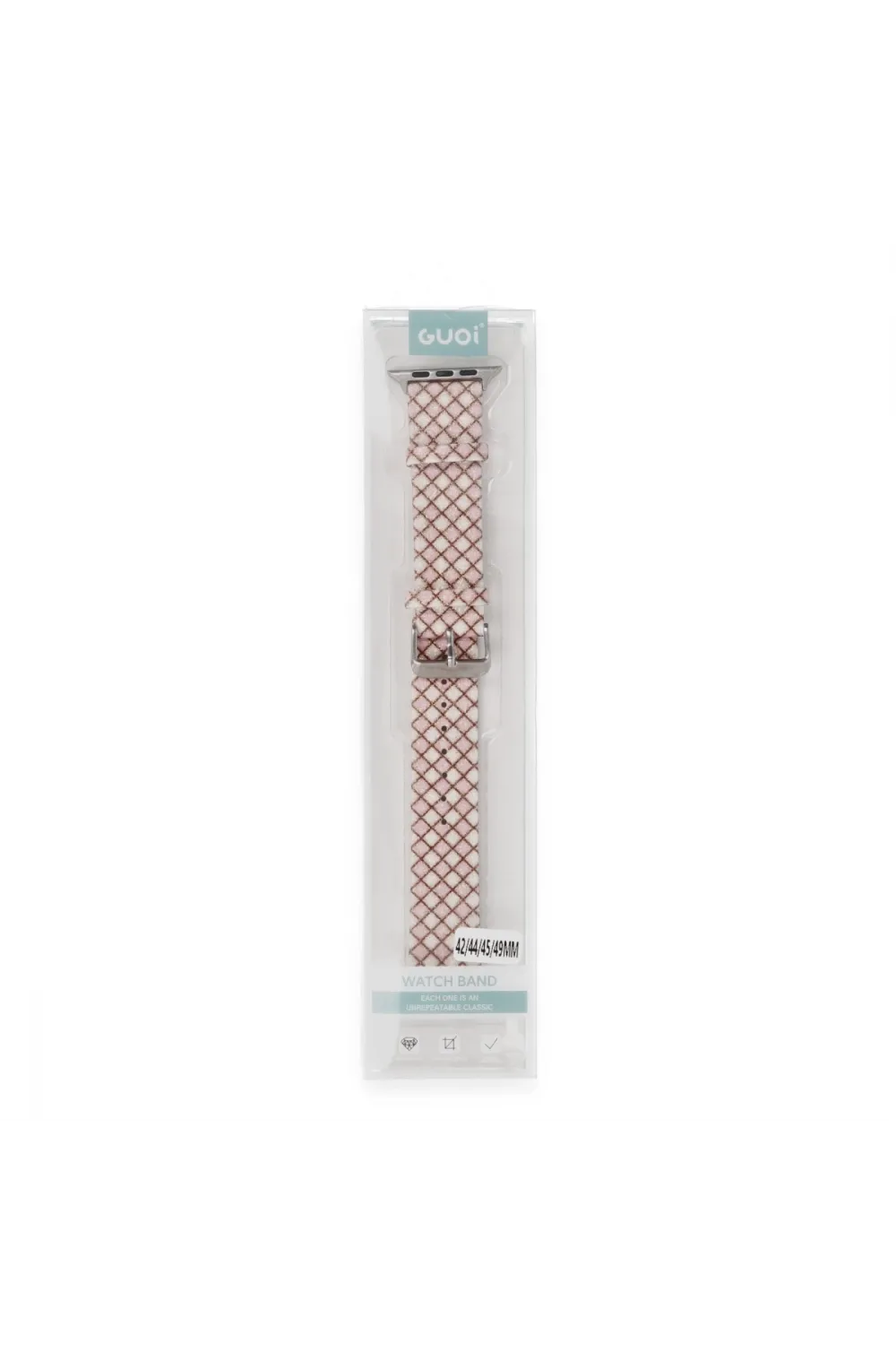 Apple Watch 38mm Karo Motif Kordon - Pembe