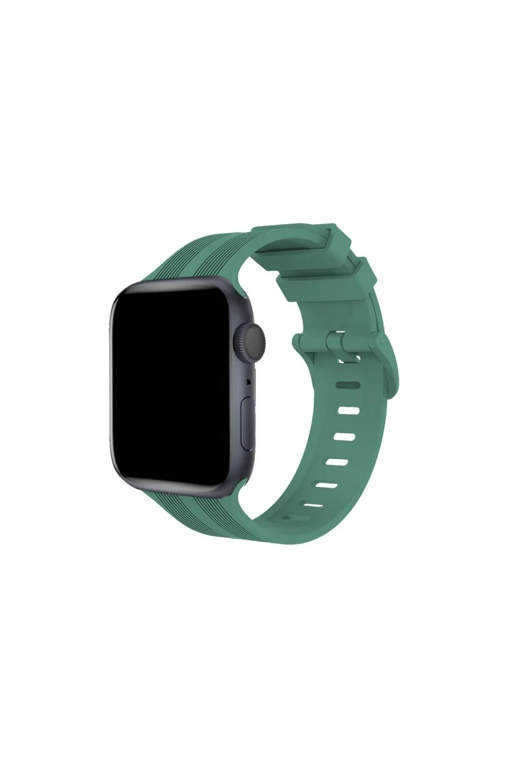 Apple Watch 38mm Kr408 Çizgili Silikon Kordon (saat Değildir) - Yeşil