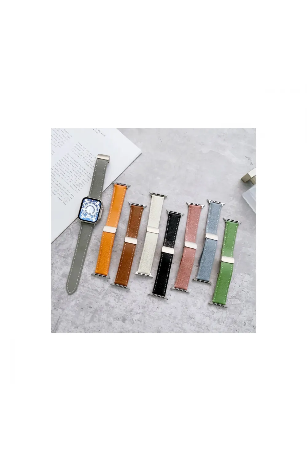 Apple Watch 38mm Kr414 Daks Deri Kordon (saat Değildir) - Pembe