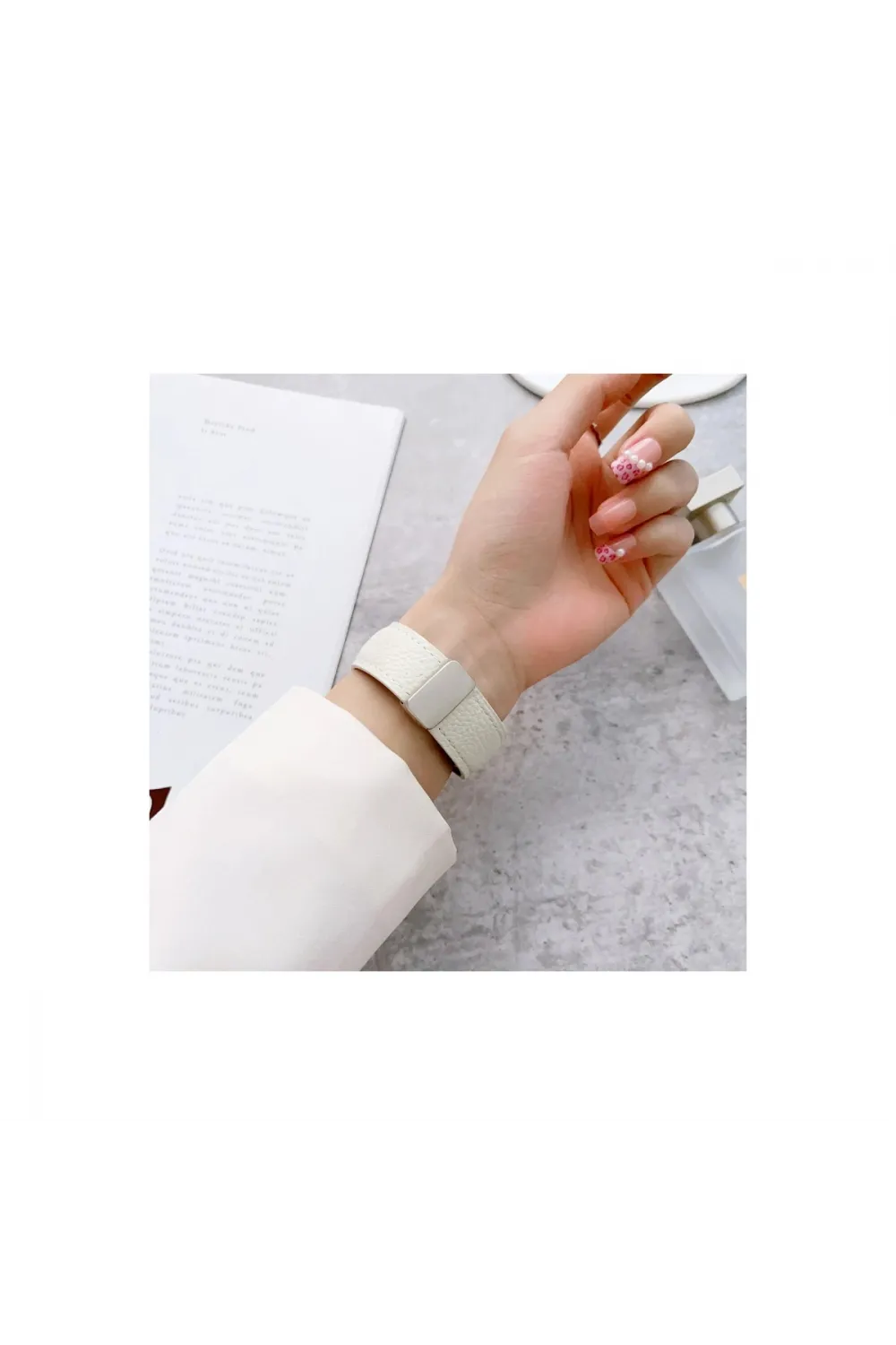 Apple Watch 38mm Kr414 Daks Deri Kordon (saat Değildir) - Pembe