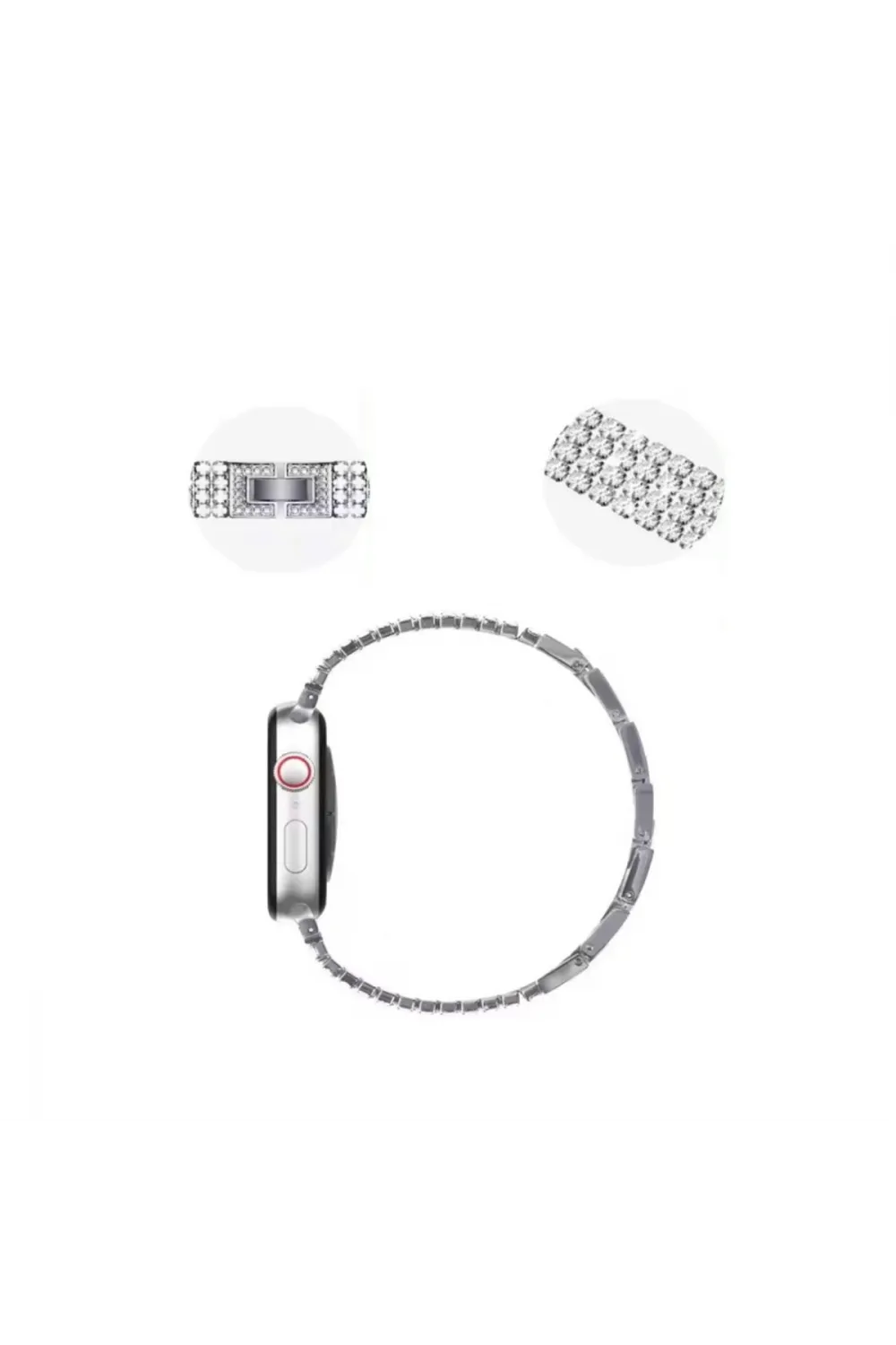 Apple Watch 38mm Live Taşlı Kordon (saat Değildir) - Siyah