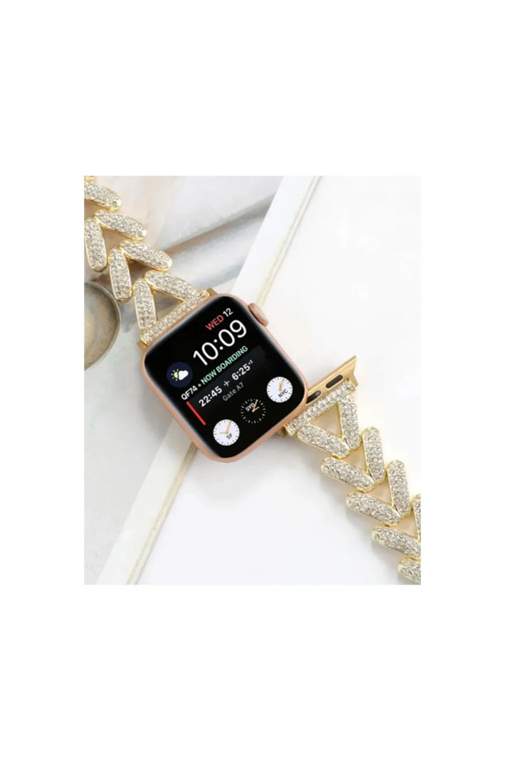 Apple Watch 38mm Node Taşlı Kordon (saat Değildir) - Siyah