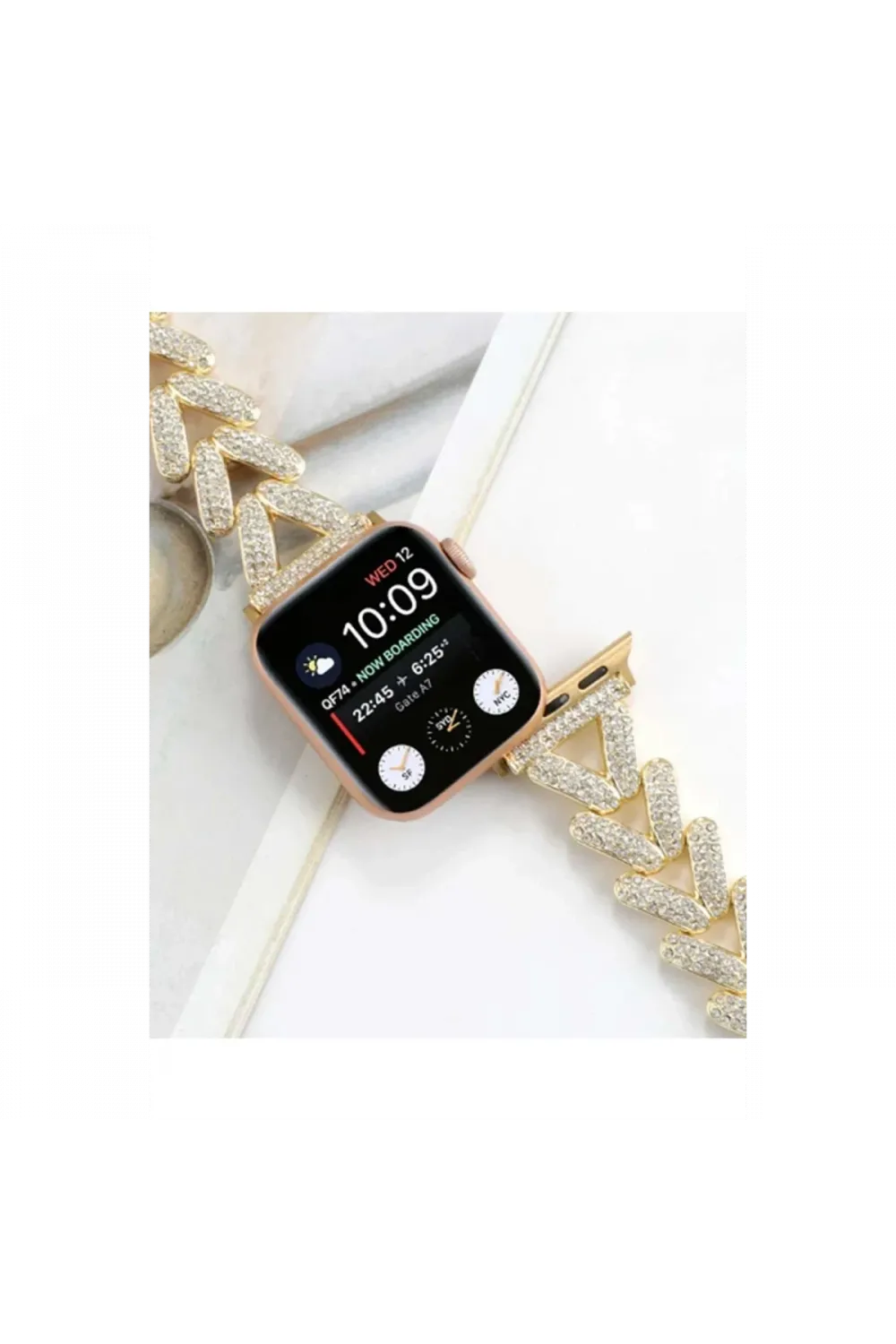 Apple Watch 38mm Node Taşlı Kordon - Siyah