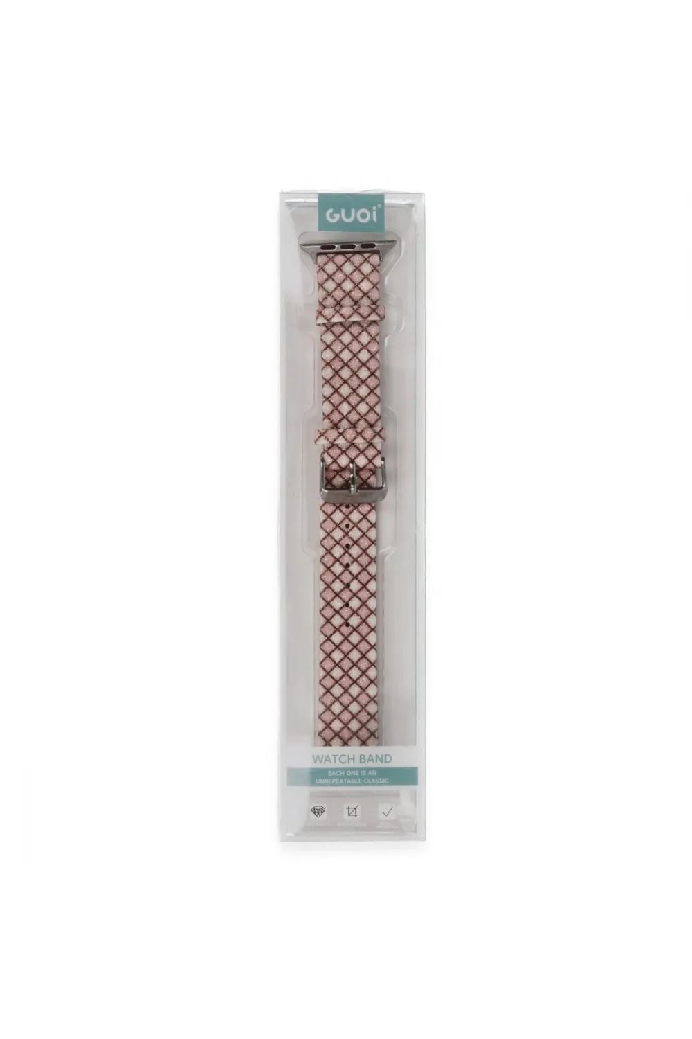 Apple Watch 42mm Karo Motif Kordon - Pembe