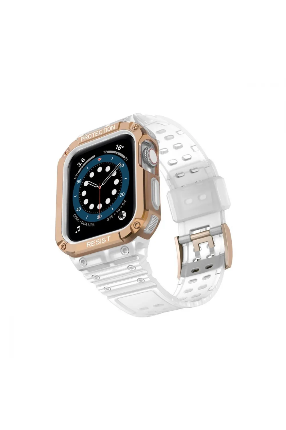 Apple Watch 42mm Kr401 Silikon Kordon (saat Değildir) - Beyaz-rose