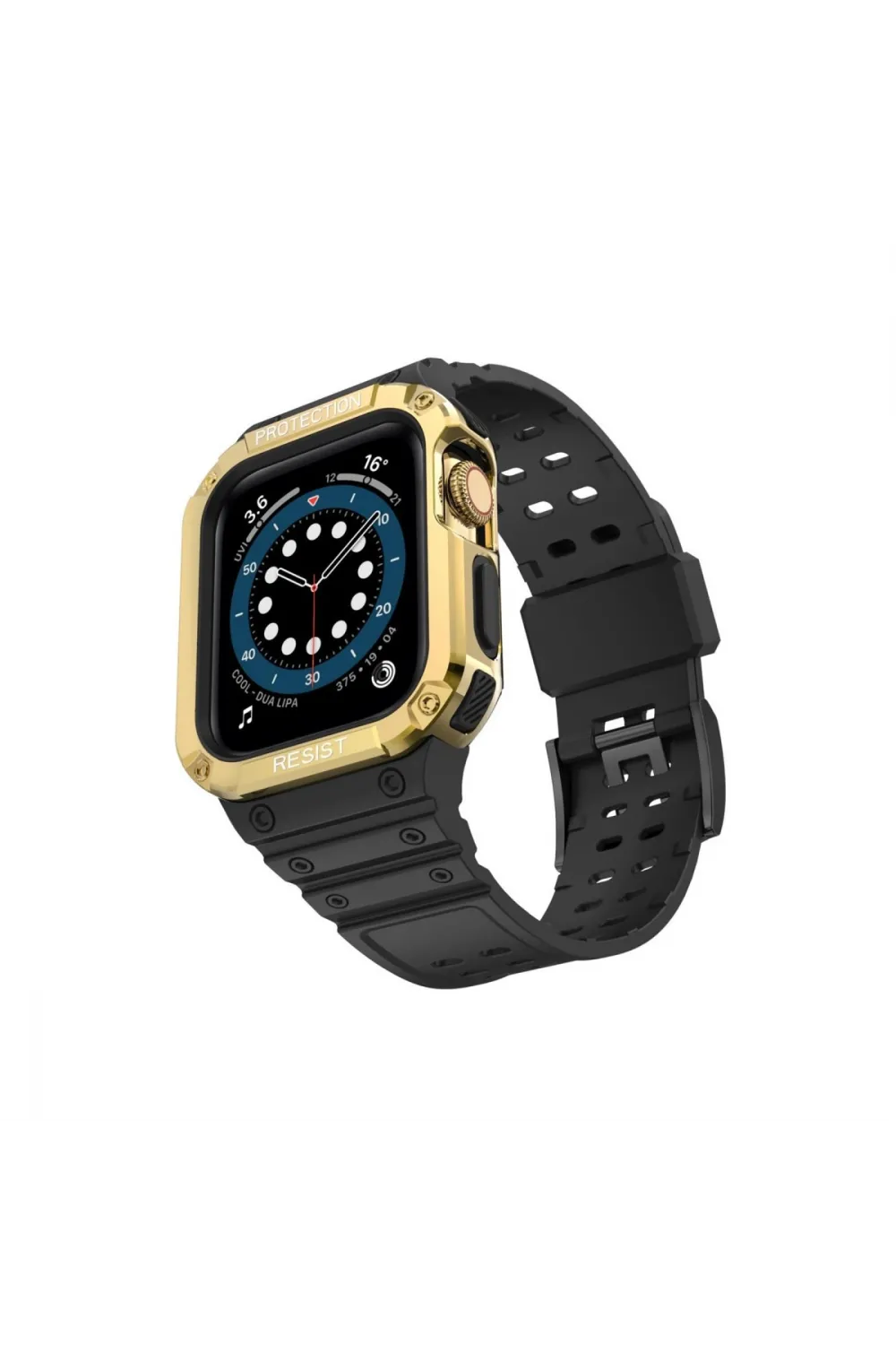 Apple Watch 42mm Kr401 Silikon Kordon (saat Değildir) - Siyah-gold