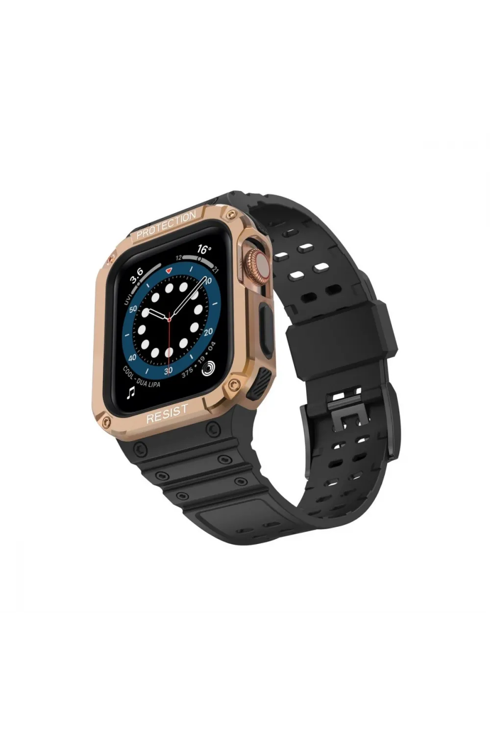 Apple Watch 42mm Kr401 Silikon Kordon - Siyah-rose