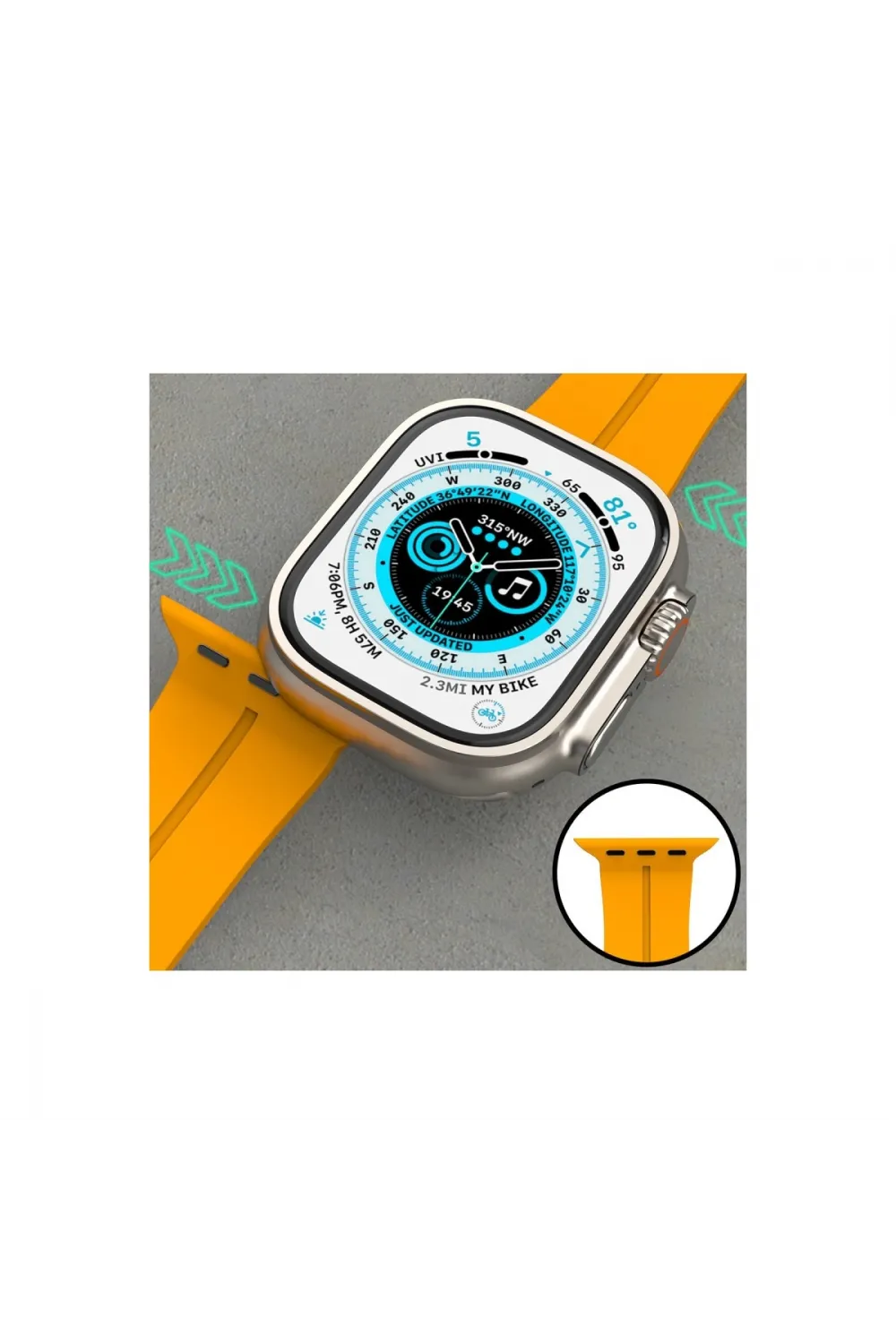 Apple Watch 42mm Kr412 Elegance Stylısh Kordon (saat Değildir) - Turuncu