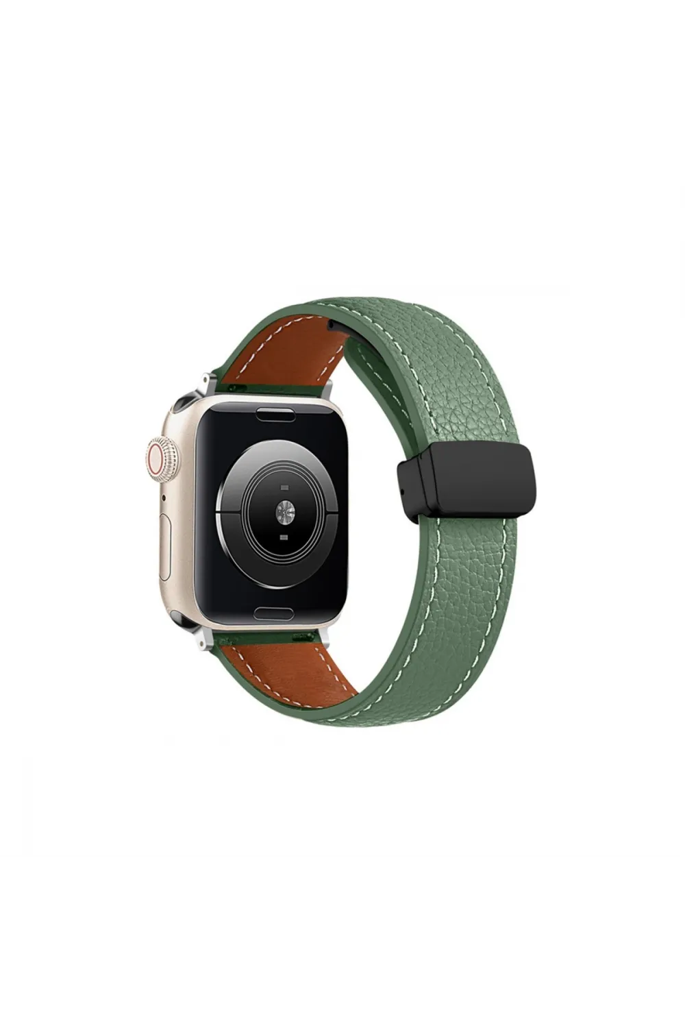 Apple Watch 42mm Kr414 Daks Deri Kordon (saat Değildir) - Koyu Yeşil