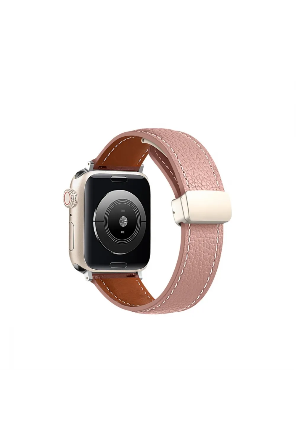 Apple Watch 42mm Kr414 Daks Deri Kordon (saat Değildir) - Pembe