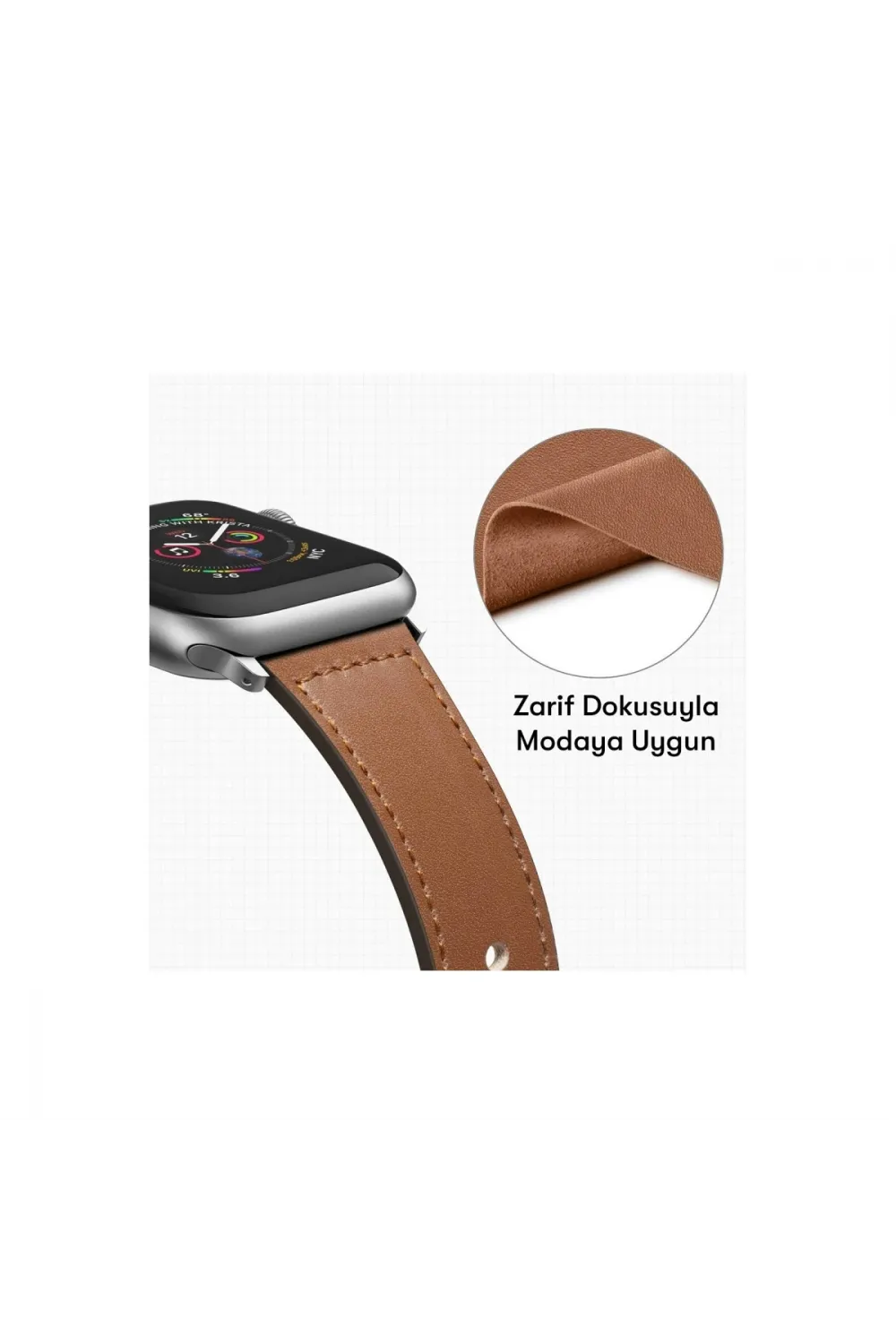 Apple Watch 42mm Kr415 Luaz Deri Kordon (saat Değildir) - Turuncu