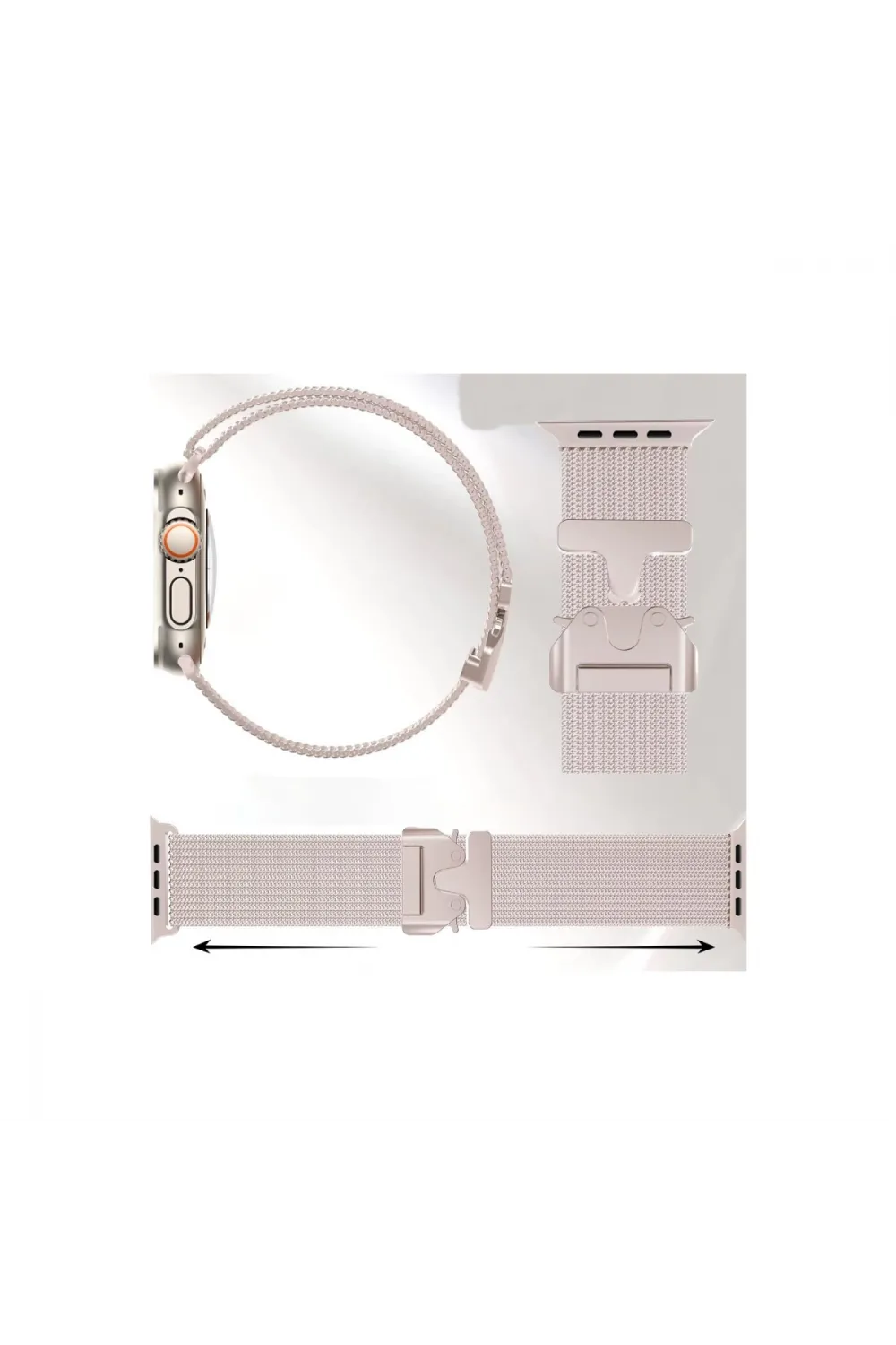 Apple Watch 42mm Milano Metal Kordon (saat Değildir) - Siyah