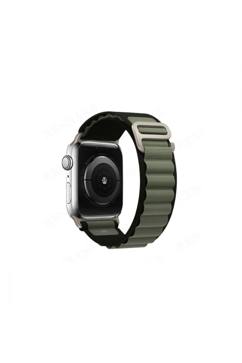 Apple Watch 42mm Mountain Kordon - Siyah-yeşil