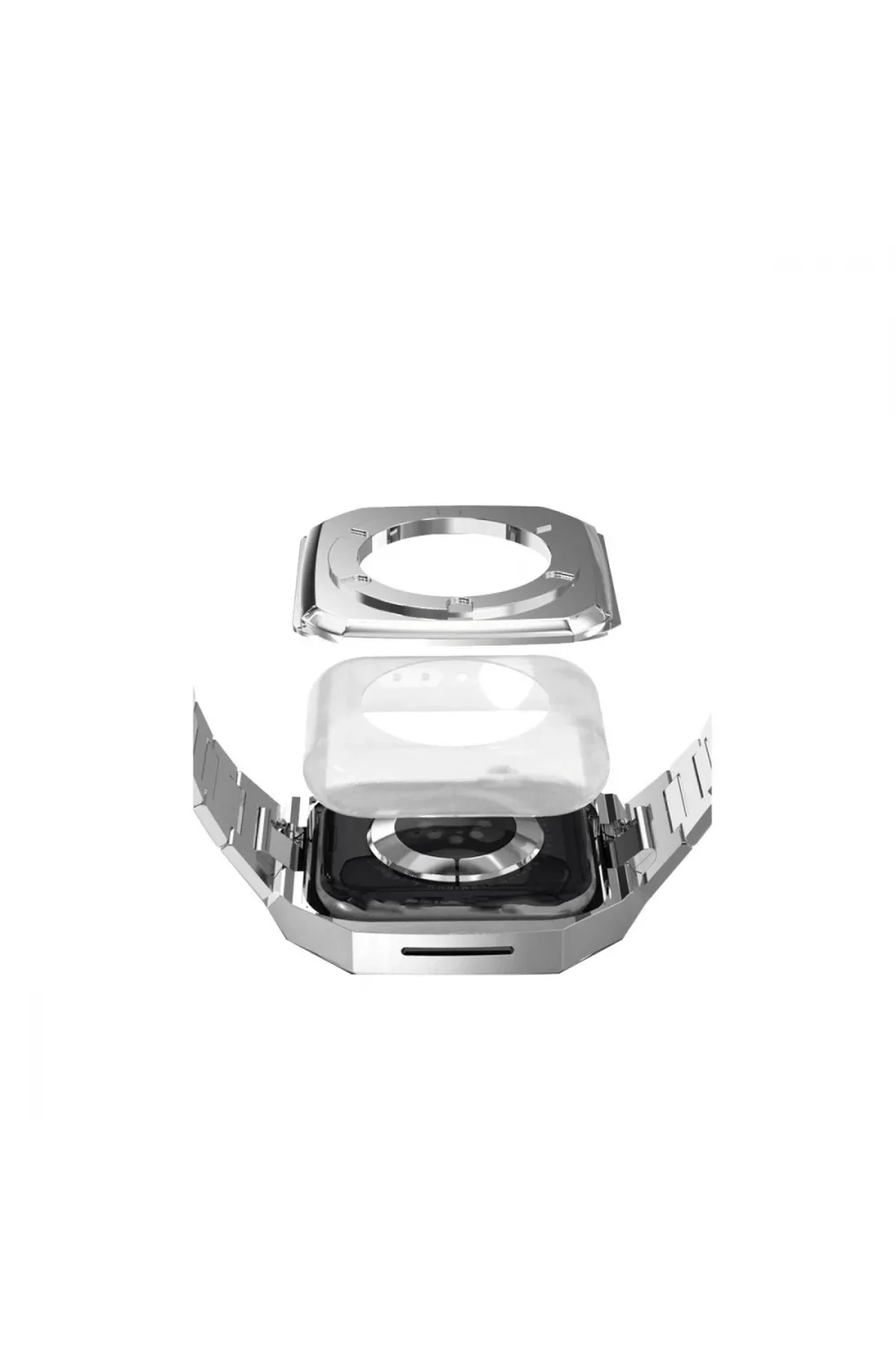 Apple Watch 45mm Metal Petek Kasalı Kordon (saat Değildir) - Gümüş