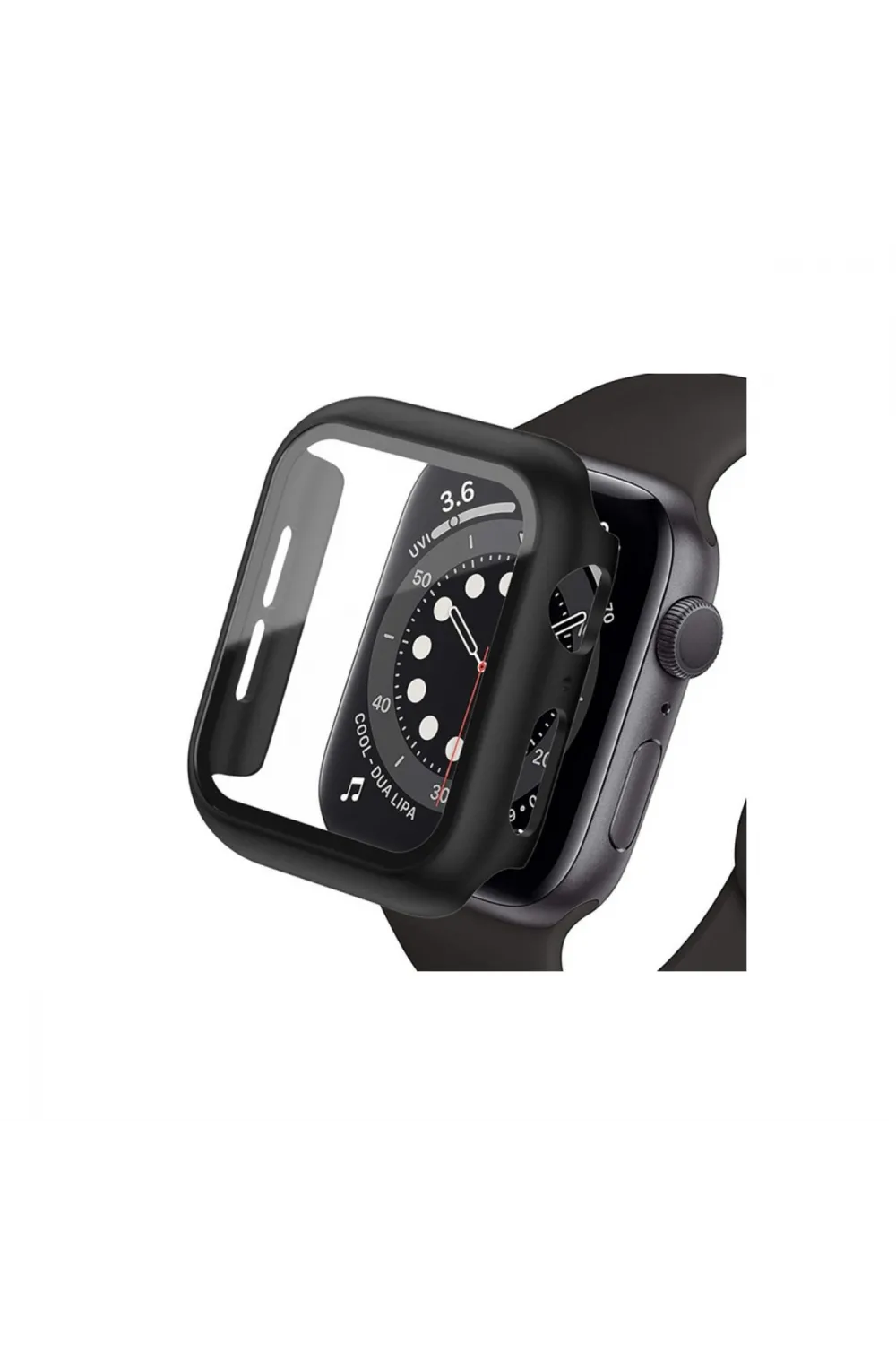 Apple Watch Ultra 49mm Camlı Kasa Ekran Koruyucu - Siyah