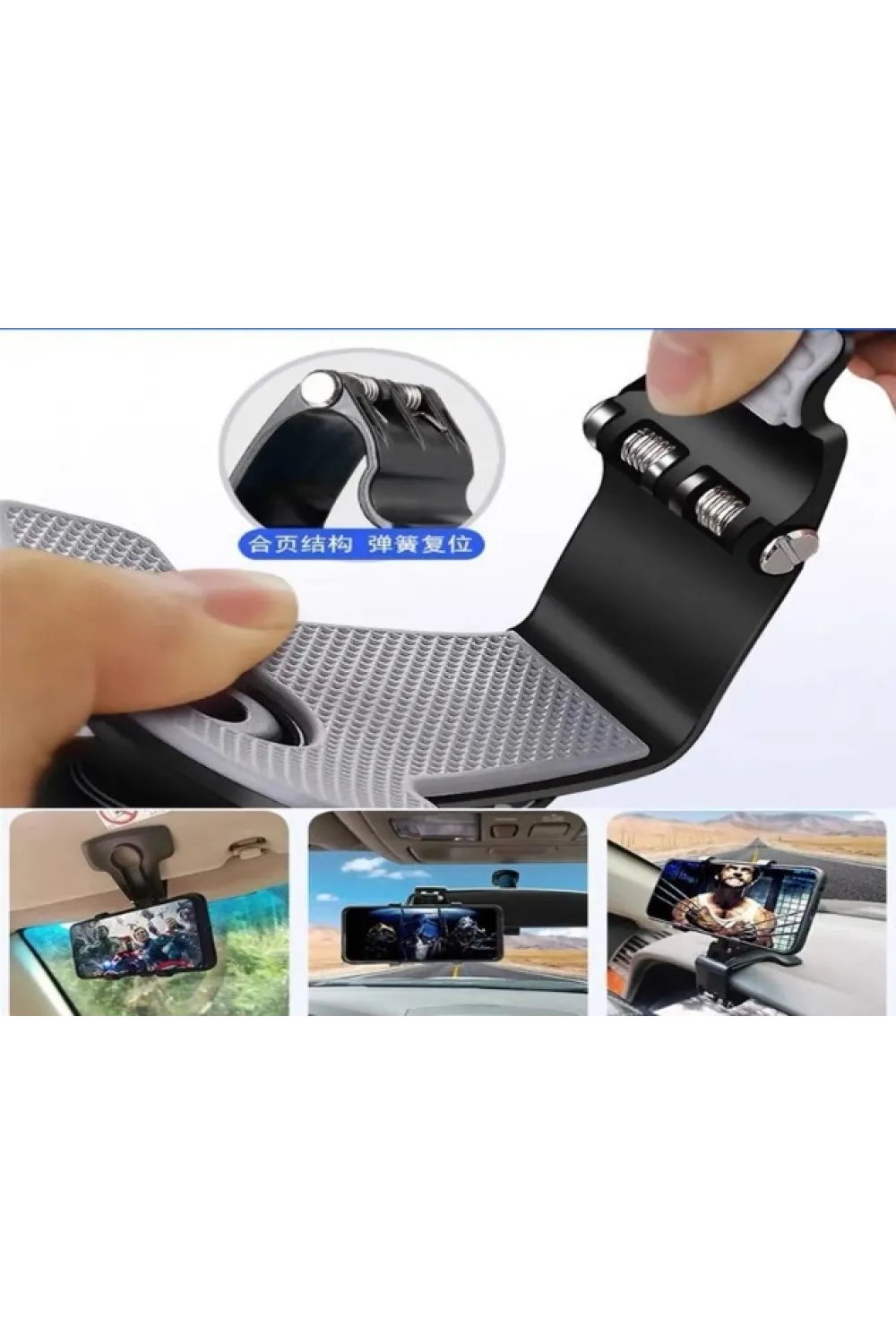 Araba Gösterge Üstüne Takılan 360 Oynar Başlıklı Telefon Tutucu