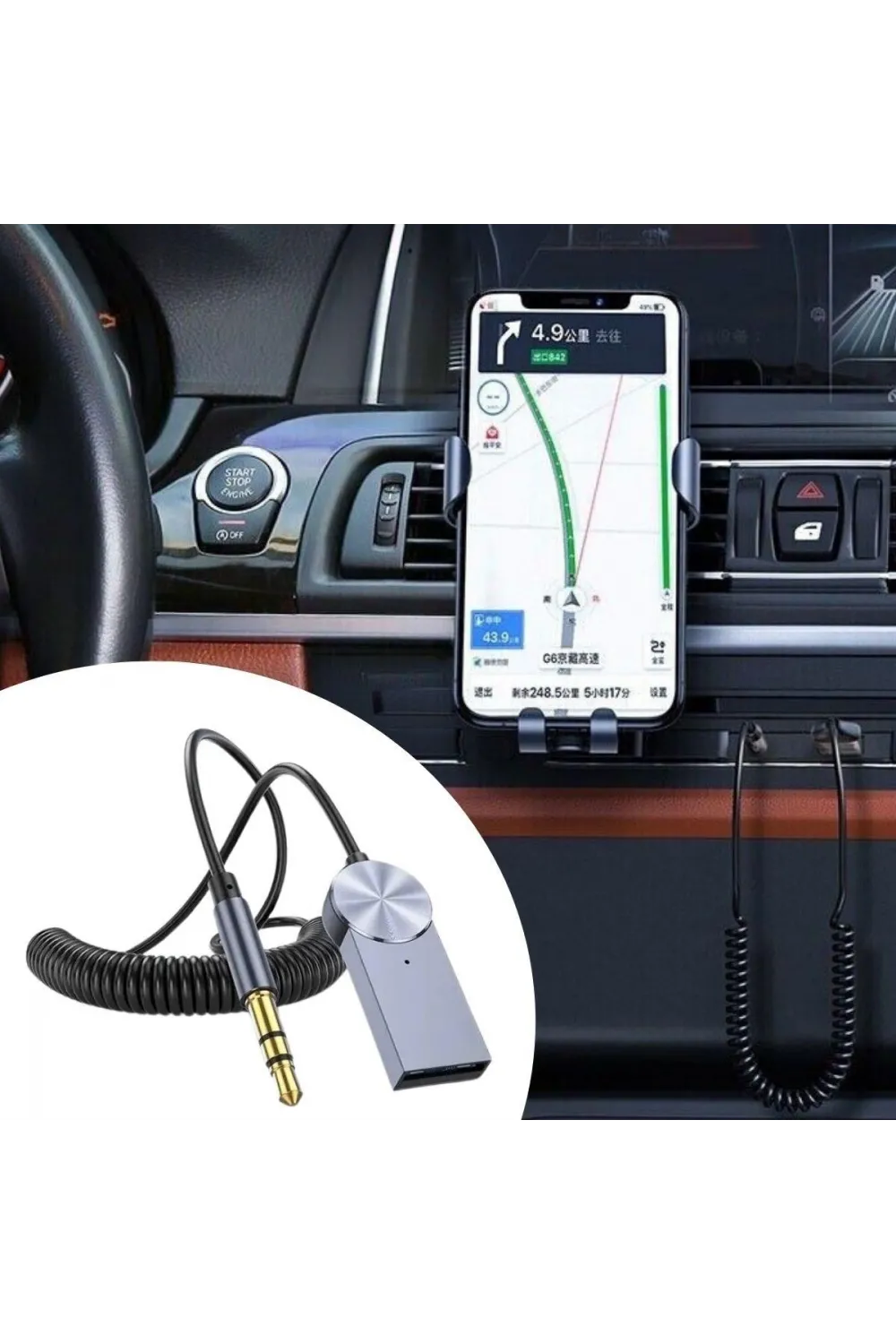 Araba İçin Bluetooth Aux Alıcısı Wireless Araç Kiti