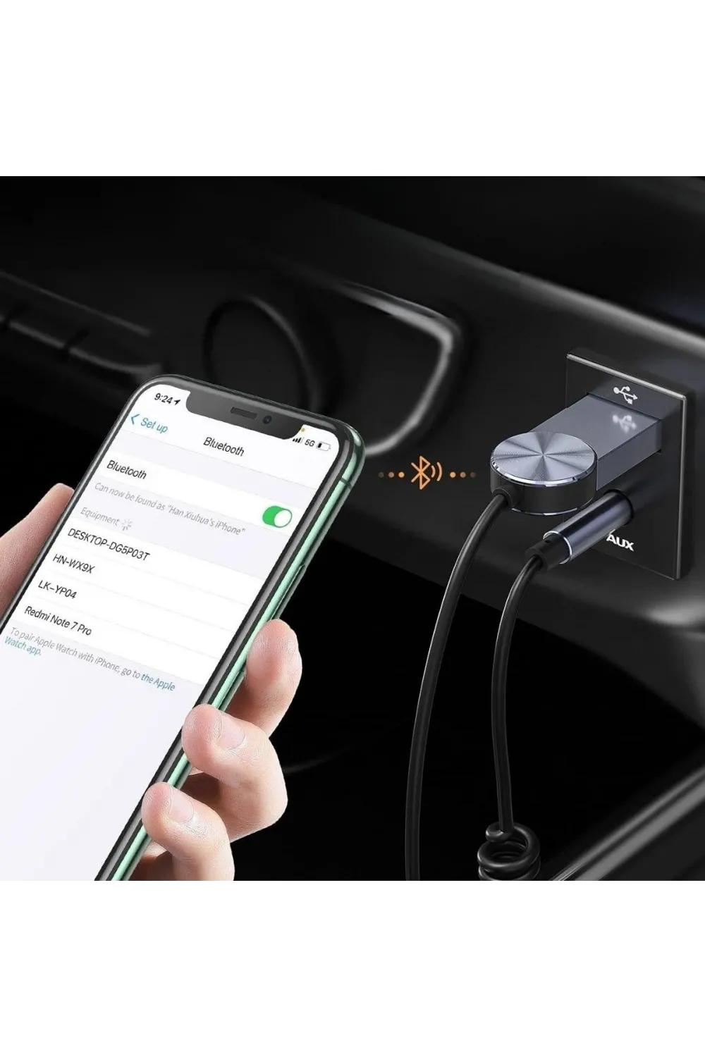 Araba İçin Bluetooth Aux Alıcısı Wireless Araç Kiti