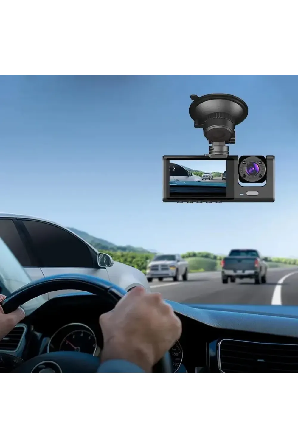 Araç Araba Kamerasi Black Box Traffic Recorder  3 Kameralı