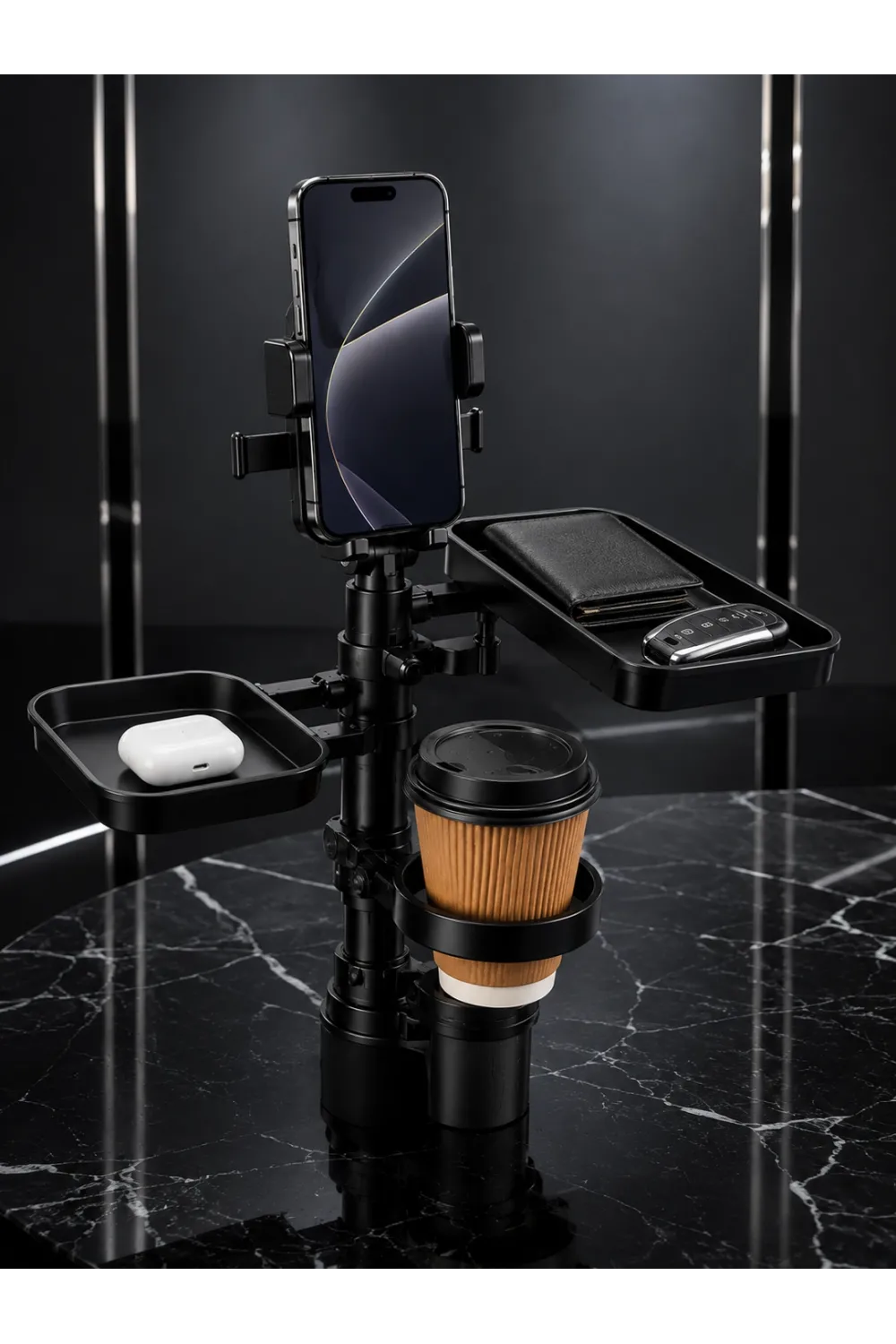 Araç Bardaklık Organizeri Telefon Tutuculu Çok Amaçlı Konsol Aparatı