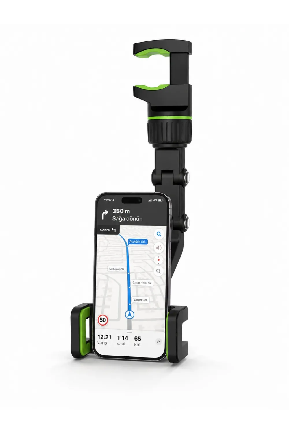 Araç İçi Dikiz Aynası Telefon Tutucu 360° Dönebilen Katlanabilir