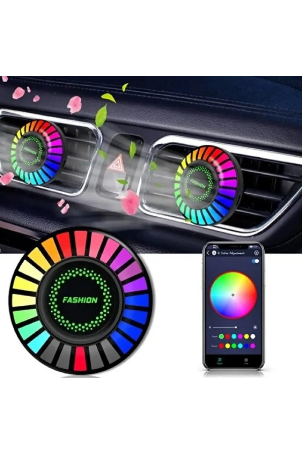 Araç İçi Koku Hazneli RGB Sese Duyarlı LED Işık