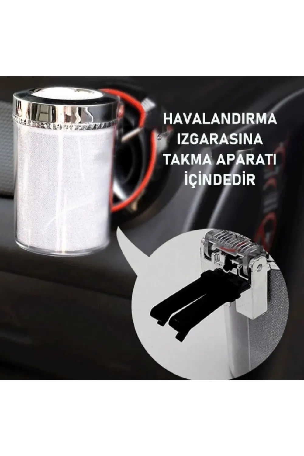 Araç İçi Oto Kokusuz Küllük RGB Işıklı Kapaklı