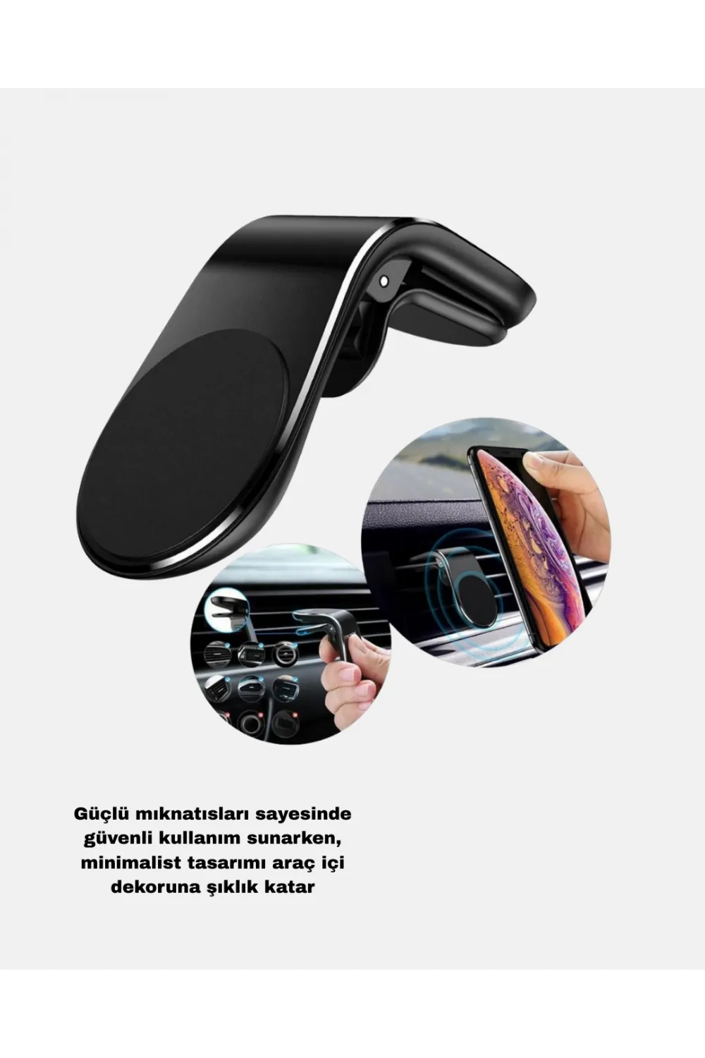 Araç İçi Telefon Tutucu + Quick Charge 3.0 Araç Şarj Cihazı Seti