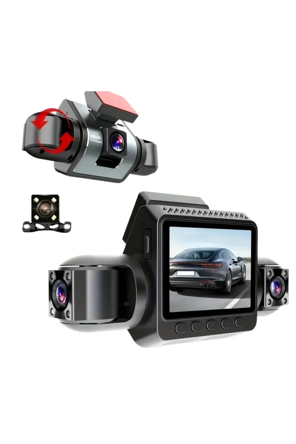 Araç Ön Arka İç Kamera Sistemi Full Hd Hareket Sensörlü Kayıt Cihazı