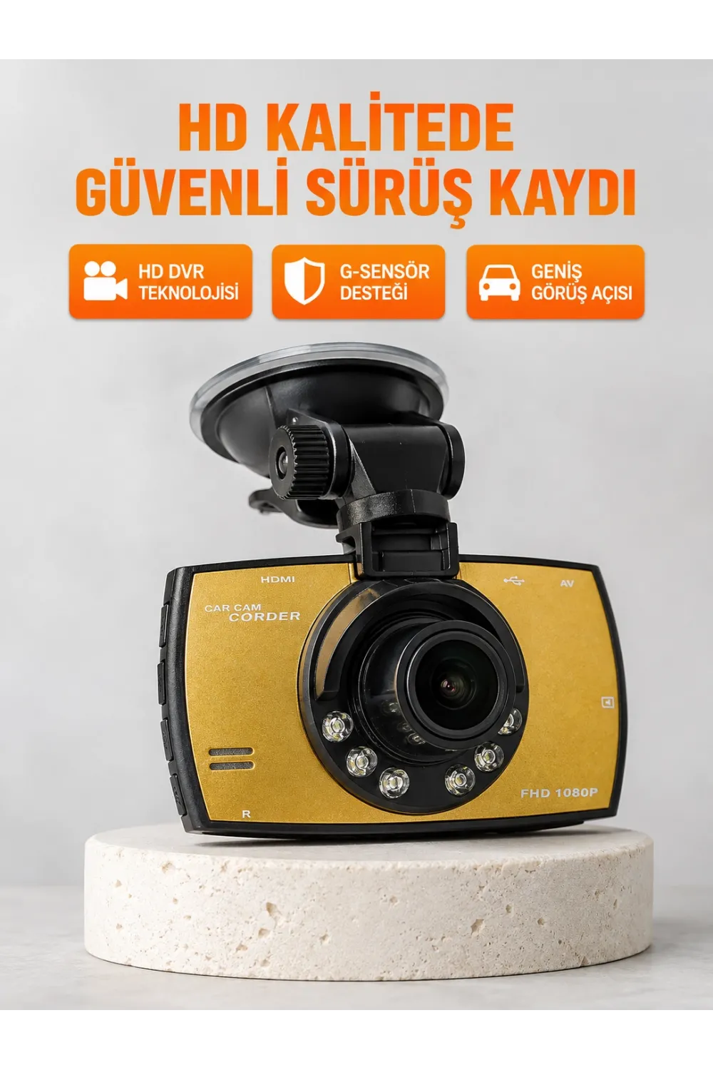 Araç Ön Kamera Full Hd Kayıt Ve G Sensor Özellikli