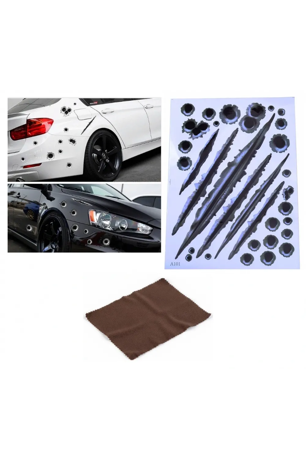 Araç Sticker Seti Yara Bere Oto Sticker Yara Şeklinde 3d