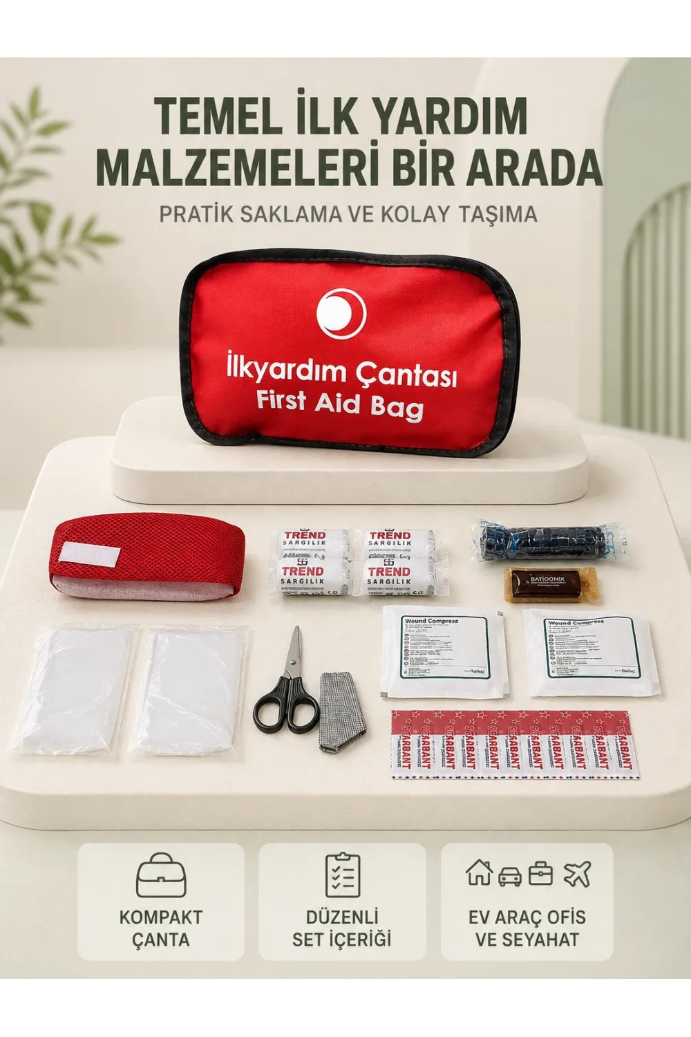 Araç Ve Ev İçin İlk Yardım Çantası Acil Set