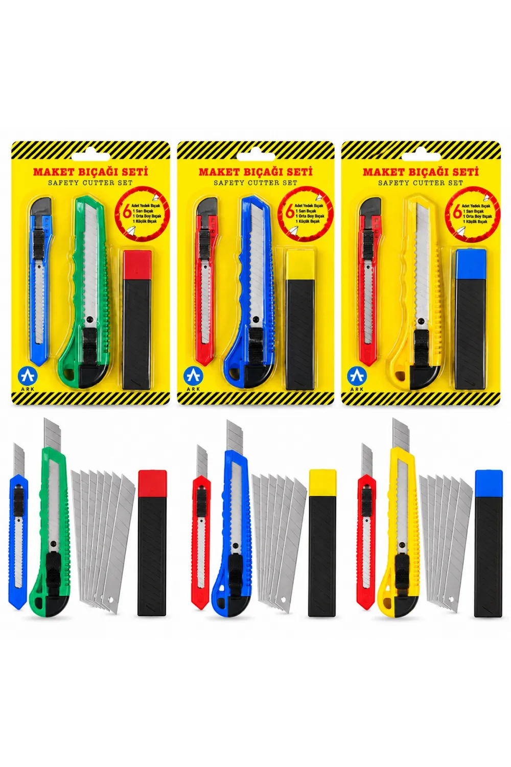 Ark Code-5050 ( 3pcs ) Yedekli Plastik Maket Bıçak Seti*240