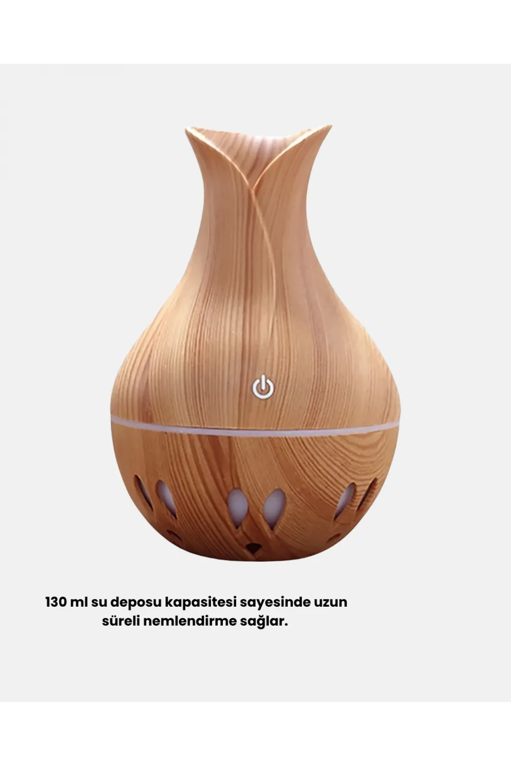 Aromaterapi Difüzör Ahşap Desenli Ve Ultrasonik Nemlendirici Led Işıklı