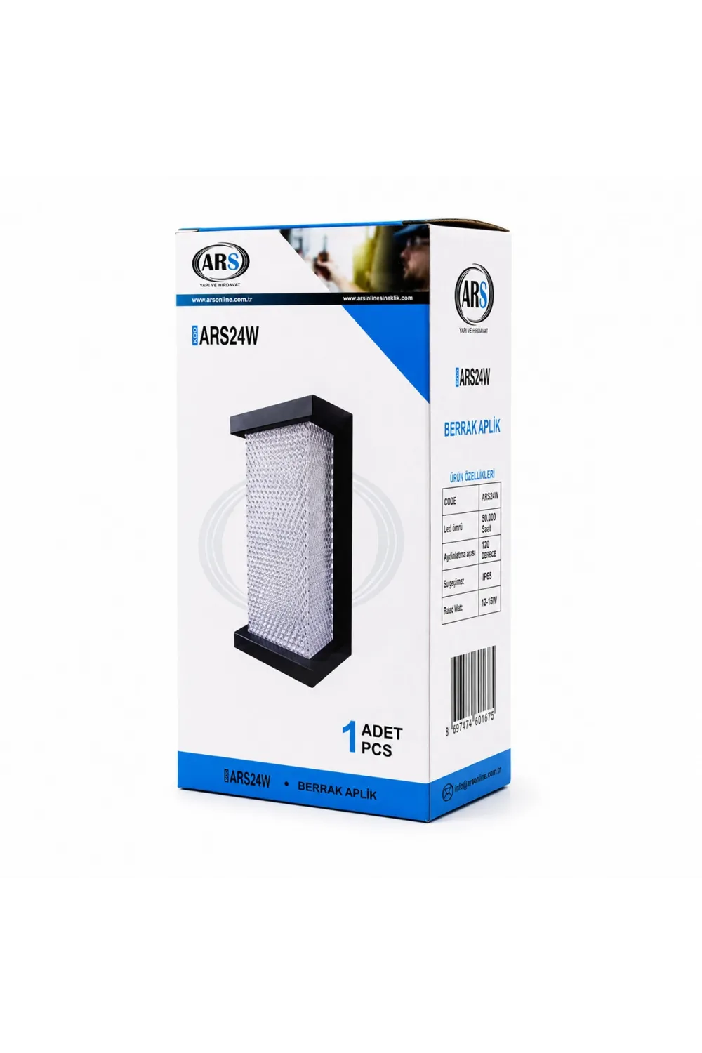 Ars-348954 ( Ip66 ) ( 50.000 Saat Led Ömrü ) ( 22w ) Berrak Led Aplik Duvar Lambası*30