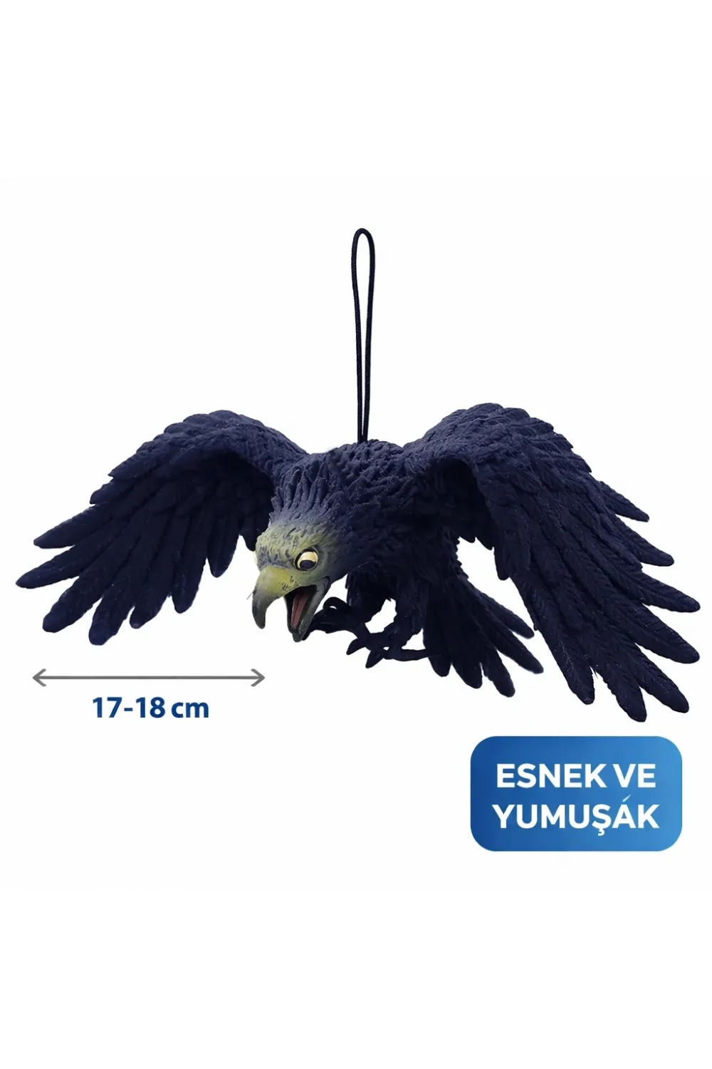 Asılabilir Lateks Kartal Dekor Süsü Siyah 17-18 Cm