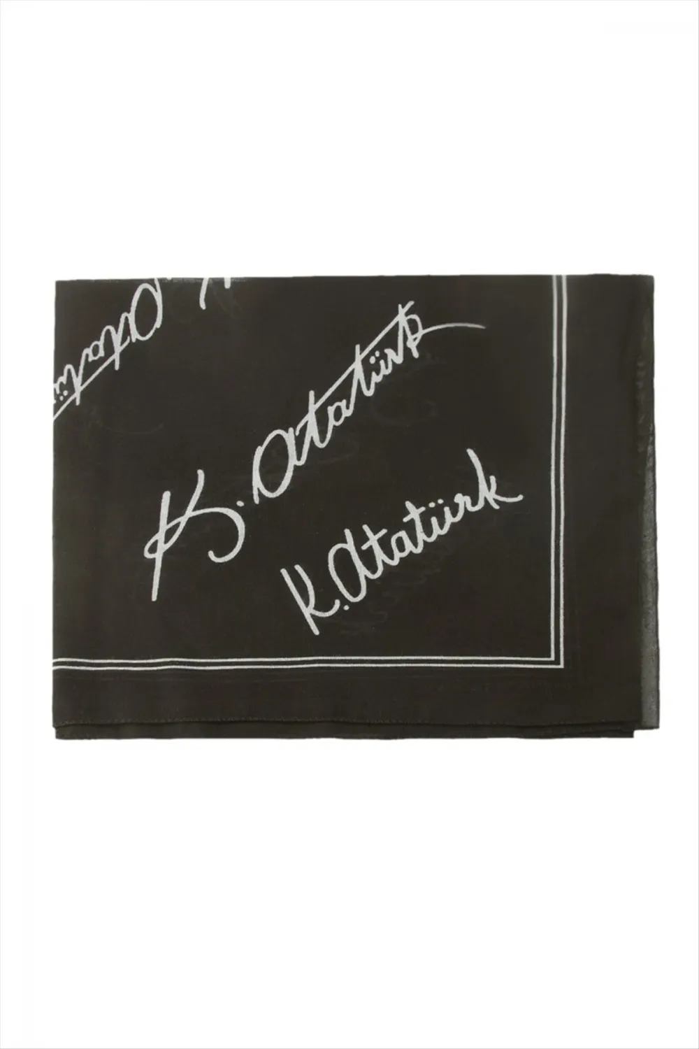 Atatürk İmzalı Desenli Bandana 50*50