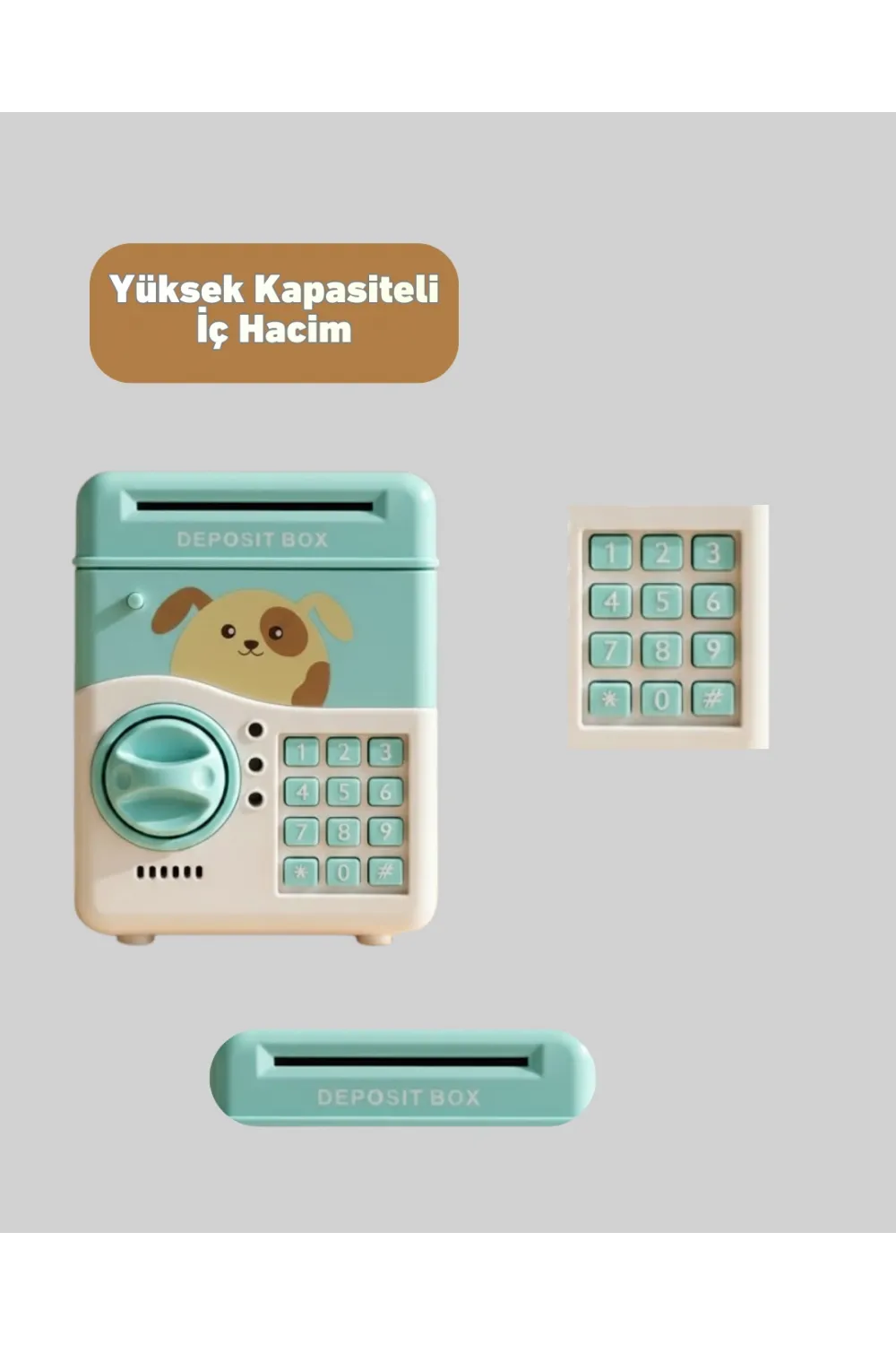 Atm Görünümlü Su Yeşili Otomatik Para Çeken Şifreli Kumbara