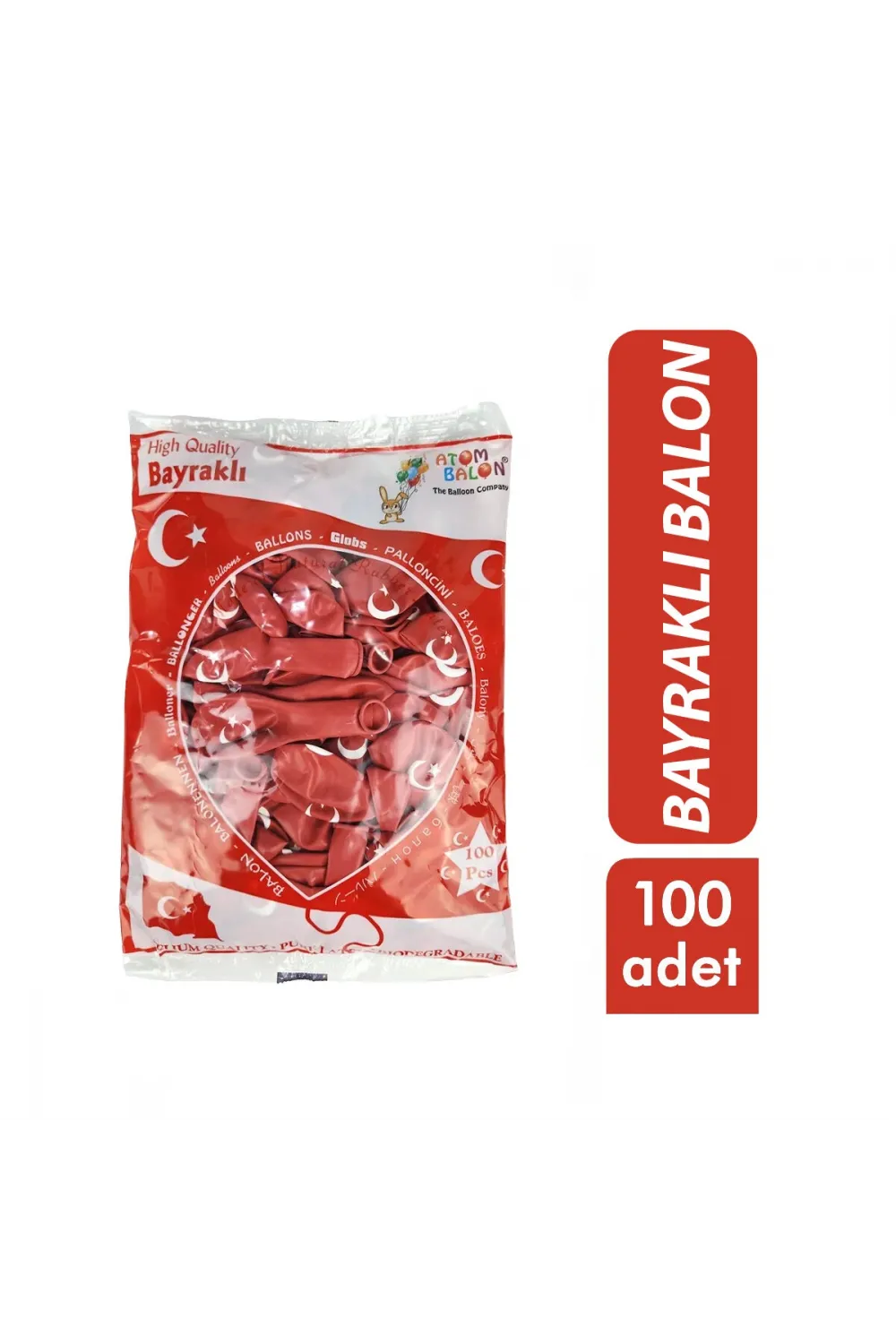 Bayraklı Balon 12inc 100 Pcs IEGBSGT