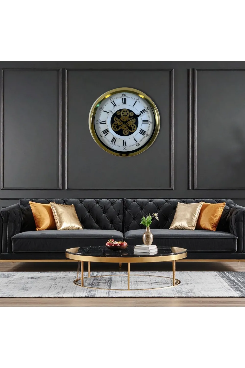 Aurelius Gold 60 Cm Çarklı Duvar Saati